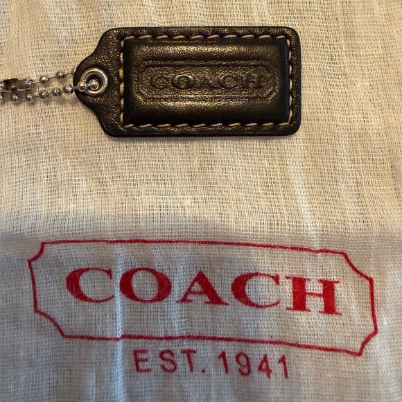 Coach Black Leather with White Stitching Hang Tag - Picture 1 of 3